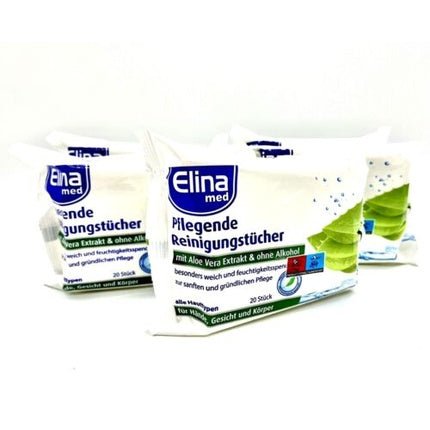 Elina Aloe Vera Makeup Remover Facial Cleansing Wipes 20 Wipes - Maison des fragrances