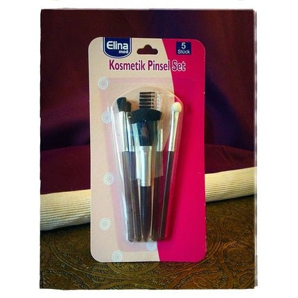 Elina Cosmetic Makeup Brush Set 5 Pieces Clear Dark - Maison des fragrances