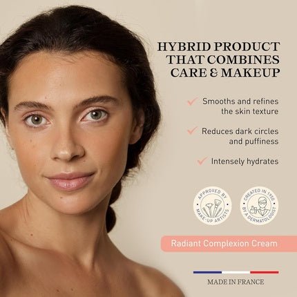 Embryolisse Radiant Complexion Cream Hybrid Makeup Face Moisturizer with Hyaluronic Acid Shea Butter Peach Shade 1.01 Fl.Oz. - Maison des fragrances