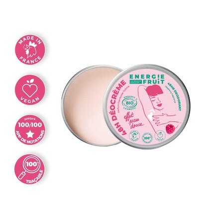 Energie Fruit Energy Fruit Deodorant Cream Fresh Raspberry Scent Organically Certified Déodorant (Déo) Mixte - Maison des fragrances