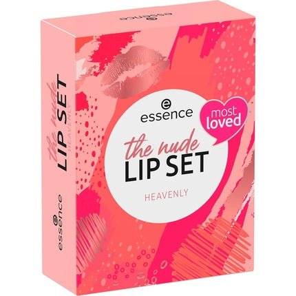 Essence Cosmetics The Nude Lip Set Heavenly Lip Kit Lipstick Set Gift for Women Makeup Acetone - Free Vegan Without Microplastic Particles 3 Pieces - Maison des fragrances