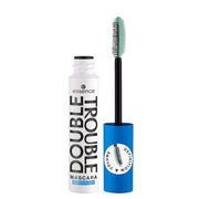 essence Double Trouble Waterproof Mascara 12ml - Ultra Black, Curling, Defining, Lengthening, Smudge - Proof, Intense, Vegan, Fragrance - Free - Maison des fragrances