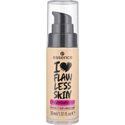 essence I LOVE FLAWLESS SKIN Foundation No. 30 Long - lasting Mattifying Instant Result Vegan Oil - free UVA and UVB Filter SPF 20 Fragrance - free 30ml - Maison des fragrances