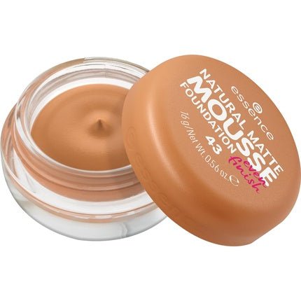 essence Natural Matte Mousse Foundation Nr. 43 Nude Mattifying Covering Express Result Vegan Perfume Alcohol Preservative Free 16g - Maison des fragrances