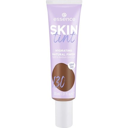 Essence SKIN Tint Makeup No. 130 Brown Moisturizing Natural Vegan Oil - Free UVA and UVB Filter SPF 30 Fragrance - Free 30ml - Maison des fragrances