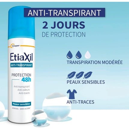 Etiaxil Anti-Perspirant Protection Deodorant 48h Aerosol Déodorant (Déo) Mixte 150ml - Maison des fragrances