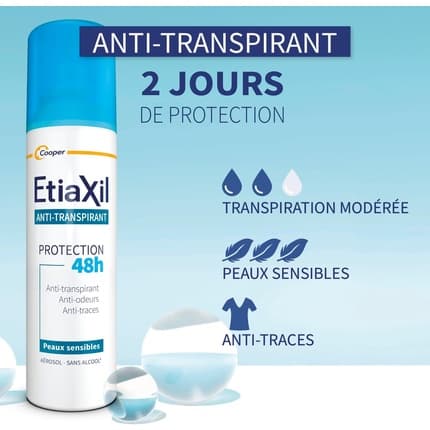 Etiaxil Anti-Perspirant Protection Deodorant 48h Aerosol Déodorant (Déo) Mixte 150ml - Maison des fragrances