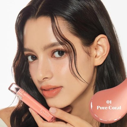 ETUDE Glow Fixing Tint 1 Pure Coral Non - sticky Glossy Shine Lip Stain 4.5g - Maison des fragrances