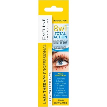 Eveline Cosmetics Eyelash Growth Serum 8in1 10ml Strengthening and Thickening Long Lash Conditioner with Argan Oil and Hyaluronic Acid - Maison des fragrances