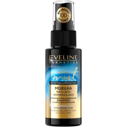 EVELINE COSMETICS Long Lasting Mist Matting Refreshing Bioorganic Coconut Water Hyaluronic Acid Organic Based Product Vegan Formula Natural Composition 50ml - Maison des fragrances