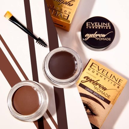 Eveline Eyebrow Pomade Long Lasting Waterproof Creamy Formula Dark Brown - Maison des fragrances