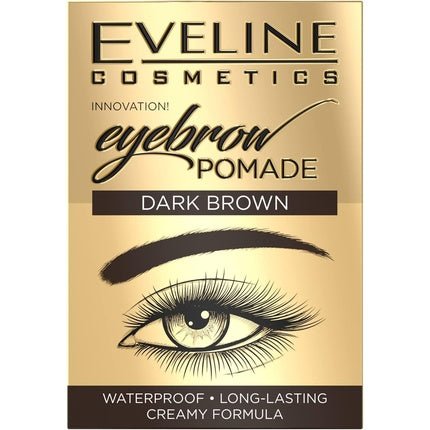 Eveline Eyebrow Pomade Long Lasting Waterproof Creamy Formula Dark Brown - Maison des fragrances