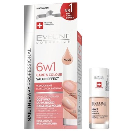 Eveline Nail Therapy Professional 6 In 1 Care & Colour Nail Treatment In Nude - 5ml - Maison des fragrances