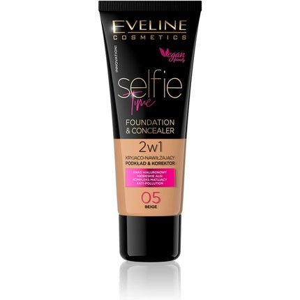 Eveline Selfie Time Foundation & Concealer 05 Beige 30ml - Maison des fragrances