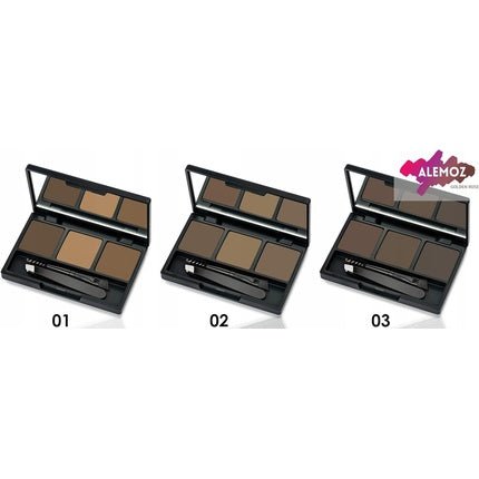 Eyebrow Styling Kit 02 Ash Golden Rose Powder Tweezers & Brush New 03 Deep Brown - Maison des fragrances