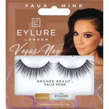Eylure Vegas Nay Bronze Beauty False Eyelashes Reusable Adhesive Included 1 Pair Cruelty Free - Maison des fragrances
