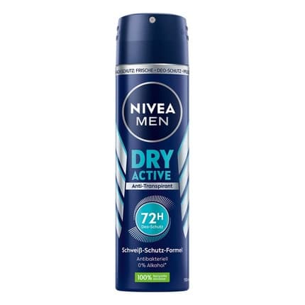 Nivea Men Dry Active Deo Spray 150ml With 72h Protection and Dual-Active Formula 150ml