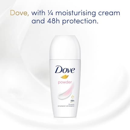 Dove Powder Anti-Perspirant Roll On Deodrant With ¼ Mubesturizing Cream 50ml