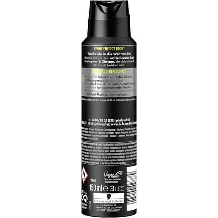 FA Sport Energy Boost Anti-Perspirant Deodorant with Refreshing Scent Déodorant (Déo) Homme 150ml - Maison des fragrances