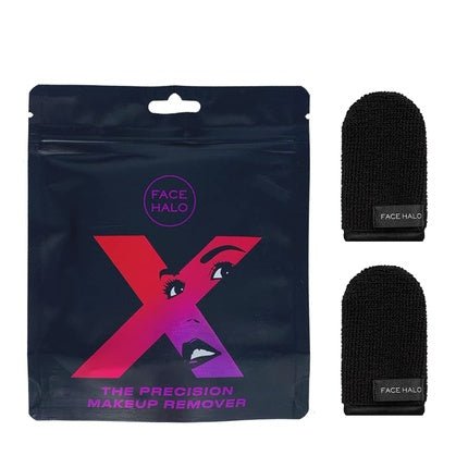 Face Halo X Eye Makeup Remover Wipes Remove Makeup with Just Water Reusable Microfiber Makeup Touch - Up Mini Towel Erases Makeup in Hard To Reach and Sensitive Areas 2 - Pack - Maison des fragrances