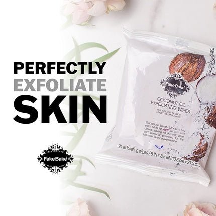Fake Bake Coconut Oil Exfoliating Face & Body Wipes with Calendula, Chamomile, Aloe, and Vitamin E - Maison des fragrances