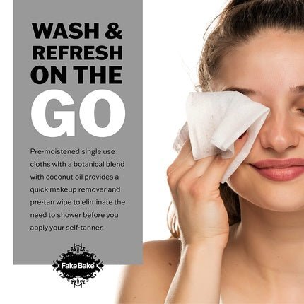 Fake Bake Coconut Oil Exfoliating Face & Body Wipes with Calendula, Chamomile, Aloe, and Vitamin E - Maison des fragrances