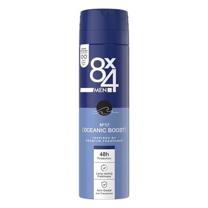 8x4 Deo N° 17 Oceanic Boost Deospray with Refreshing Scent 48h Anti-Perspirant Protection Déodorant (Déo) Homme 150ml