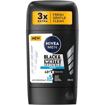 Nivea Men's Invisible Stick Black and White Fresh 50ml 48h Protection