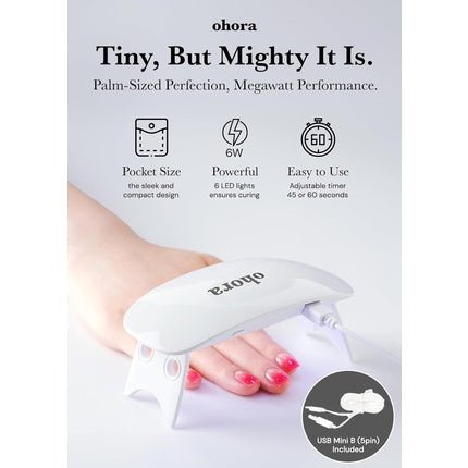 Gel Nail UV Light LED Lamp by Ohora 6W Max 2 Timers Portable Lamp for Curing Gel Nail Art Polish Stickers and Strips Pro Gel Lamp - Maison des fragrances