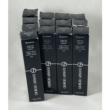 Giorgio Armani Lip Power Longwear Vibrant Color Lipstick 0.11 Ounce - Maison des fragrances