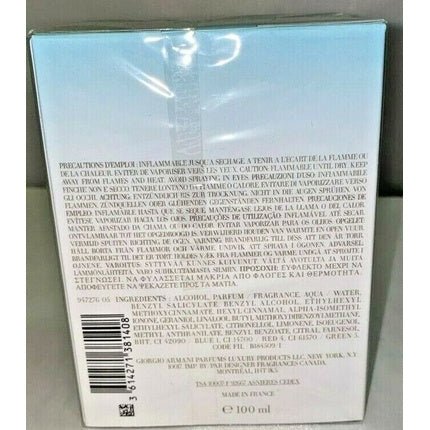 Giorgio Armani RARE Air Di Gioia Eau de parfum Spray Perfume Femme 3.4oz 100mL - Maison des fragrances