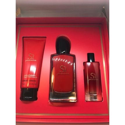 Giorgio Armani SI Passione Authentic Women's 3 Piece Gift Set EDP + Body Lotion NIB - Maison des fragrances