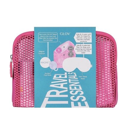 GLOV Travel Set for Women 4 in 1 Skincare Makeup Remover Towels Microfiber + Satin Sleep Mask + Magnet Cleanser Soap + Hook + Toiletry Bag Gift Set for Travel - Maison des fragrances