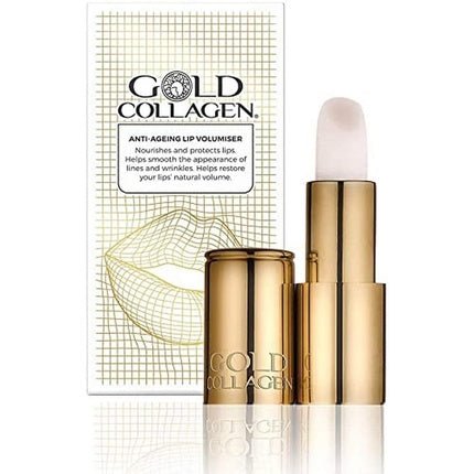 Gold Collagen Lip Volumizer Anti - Aging Lip Balm with Castor Oil Coconut Oil Vitamin E and Marine Collagen Super Moisturizing Lip Plumper with Beeswax for Healthier and Plumper Lips Pearl Effect - Maison des fragrances