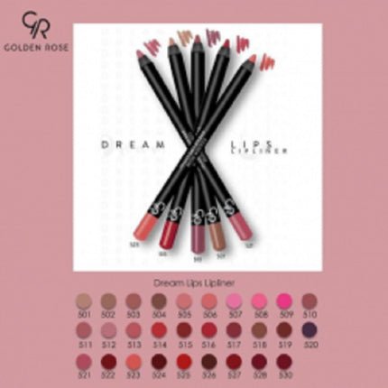 Golden Pink Dream Lips Lipliner Lip Pencil 526 Burgundy Matte No Transfer - Maison des fragrances