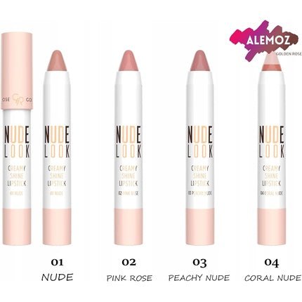 Golden Rose Nude Look Creamy Shine Lipstick 02 Pink Rose - Maison des fragrances