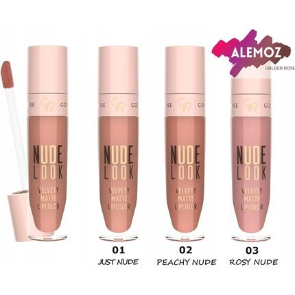 Golden Rose Nude Look Velvety Matte Lipstick 03 Rosy Nude - Maison des fragrances