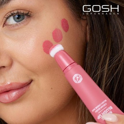 GOSH Cream BLUSH - UP Matte Blush Stick for Defined Facial Features and Smooth Blending Liquid Blush with Built - in Sponge On - the - Go Perfume Free Allergy - Certified Vegan 003 Cherry Berry - Maison des fragrances