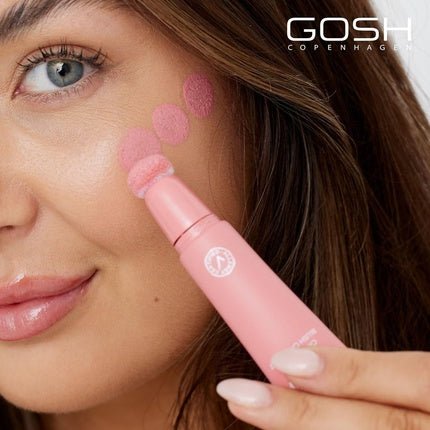 GOSH Cream BLUSH - UP Matte Blush Stick for Defined Facial Features and Smooth Blending Liquid Blush with Built - in Sponge On - the - Go Perfume Free Allergy - Certified Vegan 002 Dusty Rose - Maison des fragrances