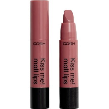 GOSH Kiss Me Matt Lips Nude Lipstick Long Lasting High Pigment Light Creamy Texture Soft Matte Kissproof Moisturising Vegan Perfume - free 003 Hot Kiss - Maison des fragrances