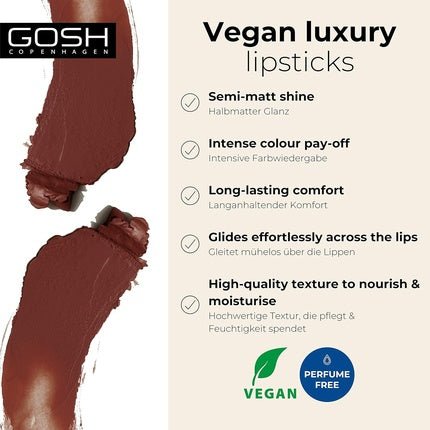 GOSH Luxury Nude Lipstick with Light Shimmer 006 Naked - Maison des fragrances