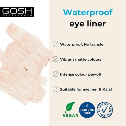 GOSH Matte Eyeliner in Intense Black Creamy Soft Texture High Coverage Ideal for Smokey Eyes Perfect with Mascara Vegan and Fragrance - Free 1 Stück - Maison des fragrances