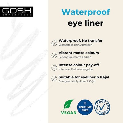 GOSH Matte Eyeliner in Intense White Creamy Soft Texture for Easy Application High Coverage Ideal for Smokey Eyes Perfect with Mascara Vegan & Perfume - Free 001 Dover White - Maison des fragrances