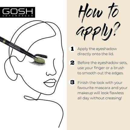 GOSH Mineral Waterproof Eye Shadow Rotating Eyeshadow Pen 013 Olive Green - Maison des fragrances