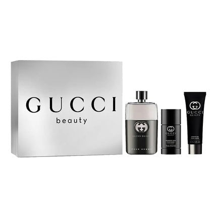 Gucci Guilty Pour Homme Set , 90 Ml + Deodorant Stick, 75 Ml + Shower Gel, 50 Ml Eau de Toilette pour homme - Maison des fragrances