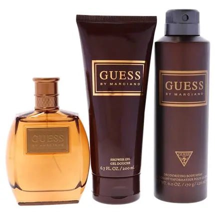 Guess By Marciano For Men 3 Pc Gift Set 3.4oz EDT Spray 6.7oz Shower Gel - Maison des fragrances