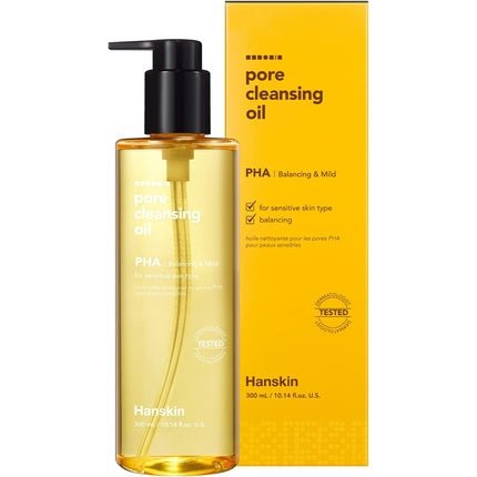 Hanskin Pore Cleansing Oil Gentle Blackhead Cleanser and Makeup Remover for Sensitive Skin [PHA] 300ml - Maison des fragrances