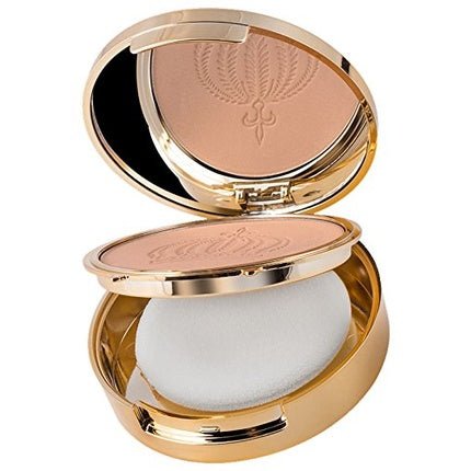 Harald Glööckler Pompöös Cosmetics Pressed Powder Compact with Puff Makeup for Complexion 9g - Shade 01 Sand - Maison des fragrances