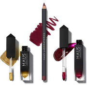 HAUS LABORATORIES By Lady Gaga: HAUS OF COLLECTIONS Makeup Kit with Bag, Liquid Eyeshadow, Lip Liner Pencil, and Lip Gloss - Vegan & Cruelty - Free - 3 - Piece Value Set HAUS of Rockstar - Maison des fragrances