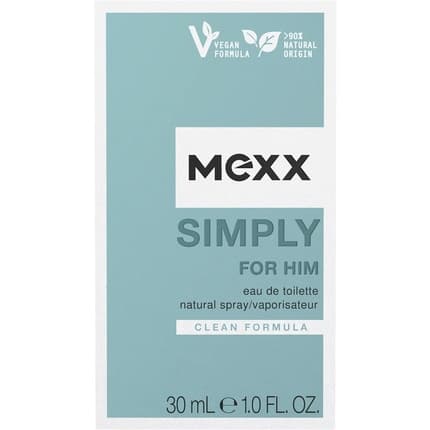 Mexx Simply for Him - Eau De Toilette Refreshing Elegant Mens Natural Vegan Formula 30ml